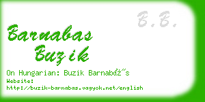 barnabas buzik business card